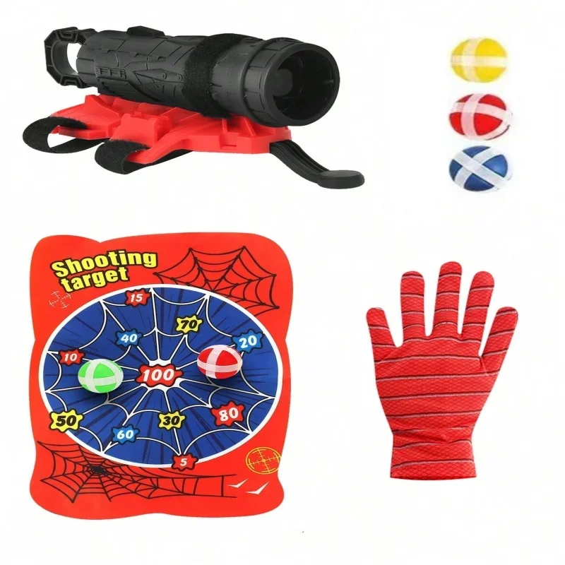 Spider man Launcher Children Wrist Ejection Sticky Ball Target Game Interactive Educational Shooters Toy Birthday Kids Gifts