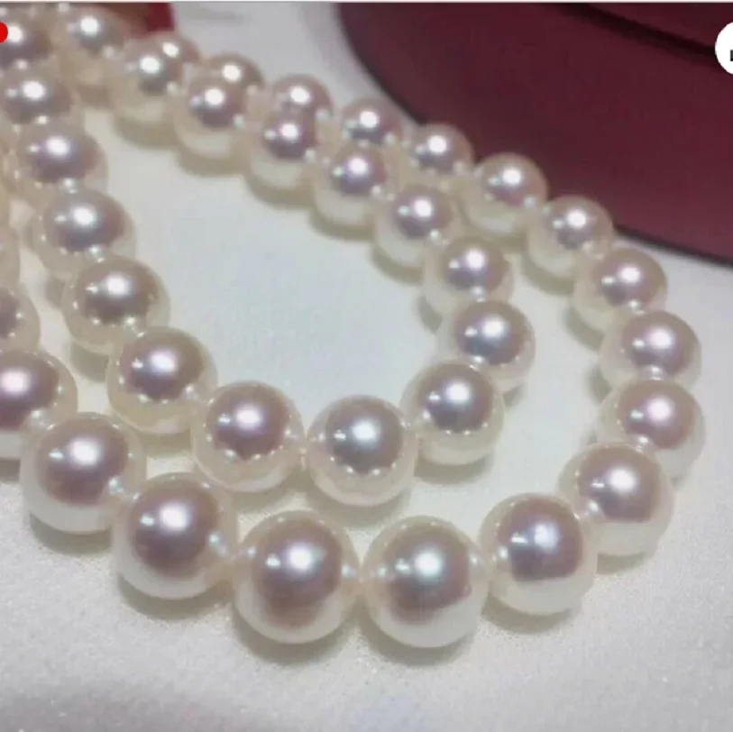 

Fine Jewelry 35" RARE AAAA8-9MM SOUTH SEA ROUND WHITE PEARL NECKLACE 14Kp GOLD CLASP