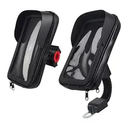 Motorcycle Phone Holder Waterproof Pouch Bag Phone Mounting Bracket Riding Sun Visor Design 360 Degrees Rotating Universal