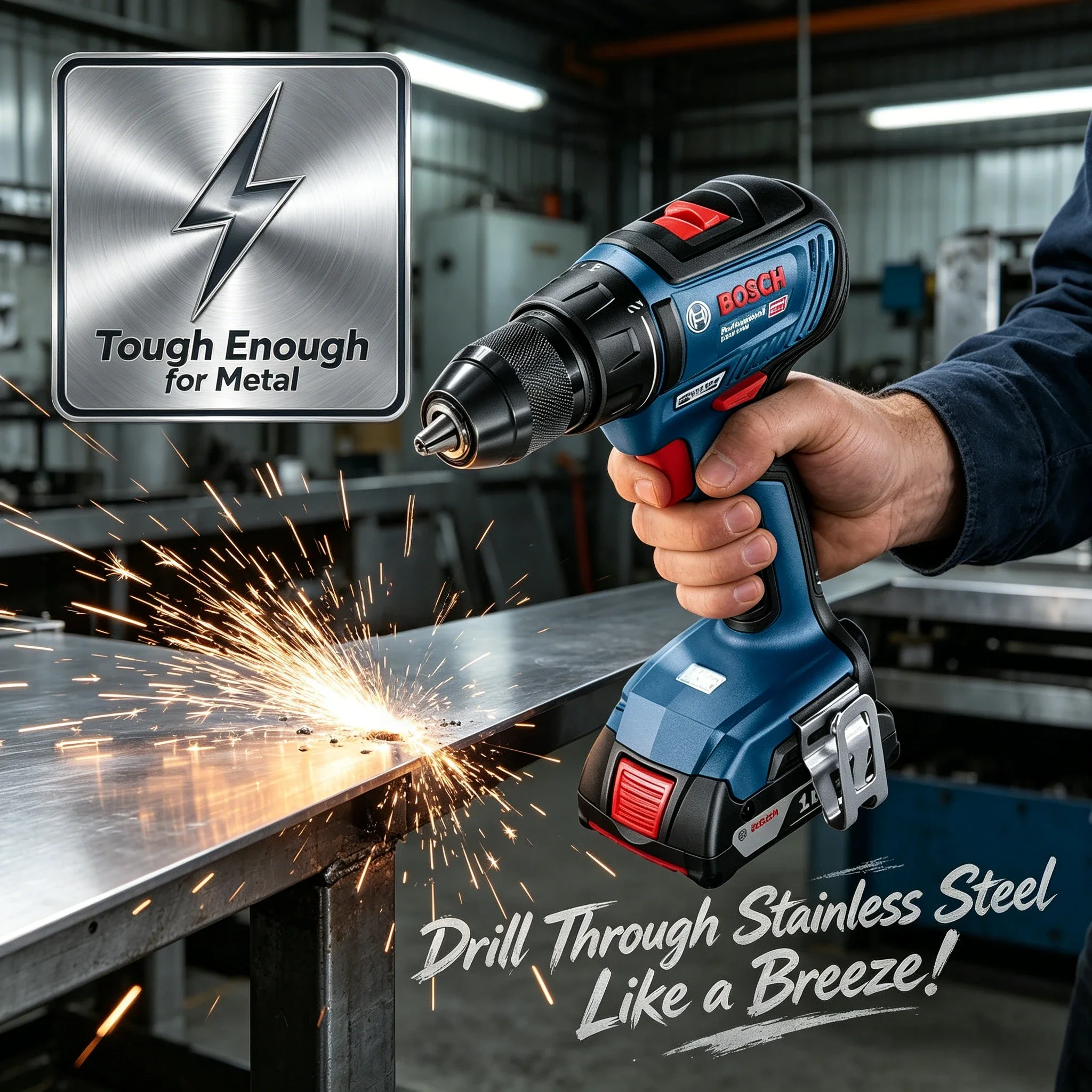 BOSCH GSR 18V-50 Brushless Cordless Drill Driver, 18V Lithium-Ion Professional Power Tool, Electrical Screwdriver