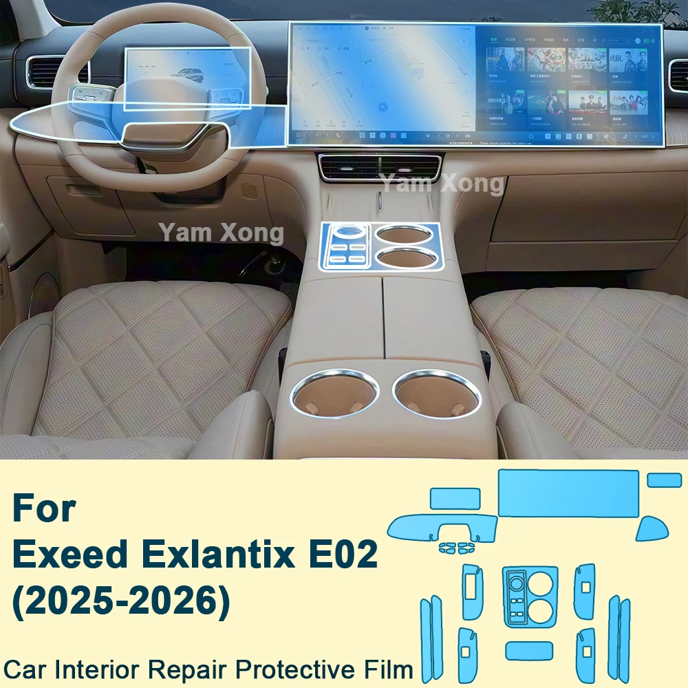 

Car Interior Protective Film For Exeed Exlantix E02 (2025-2026) Touch Screen Dashboard Control Panel Cover Anti-Scratch Sticker