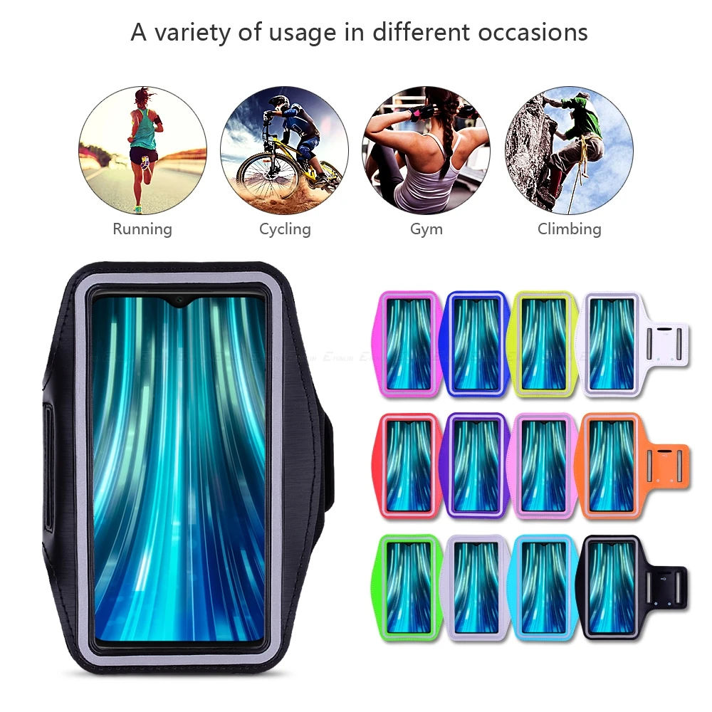 Running Gym Sport Phone holder Bag Cover For Xiaomi Redmi Note 10S 9S 9 8 7 Pro Mi Max 11i 11 10 10T 9T Lite Arm Band Case