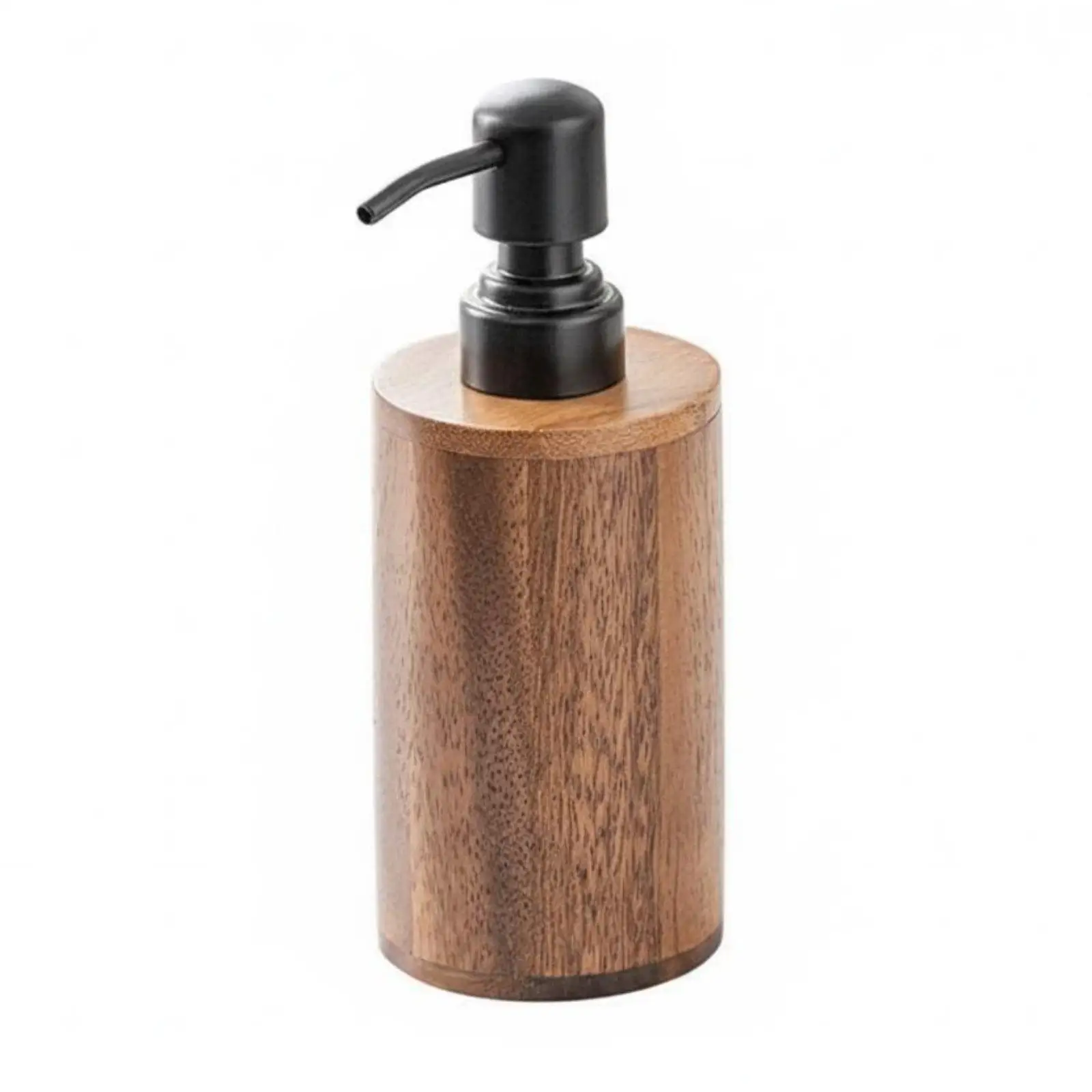 Walnut Wood Soap Pump Rustic Design Walnut Pump Bottle for Hotel, Kitchen