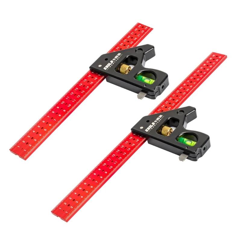 Многофункциональная плотничная комбинированная квадратная линейка из алюминиевого сплава с углами, прочная Многофункциональная плотничная комбинированная квадратная линейка из алюминиевого сплава с углами, прочная