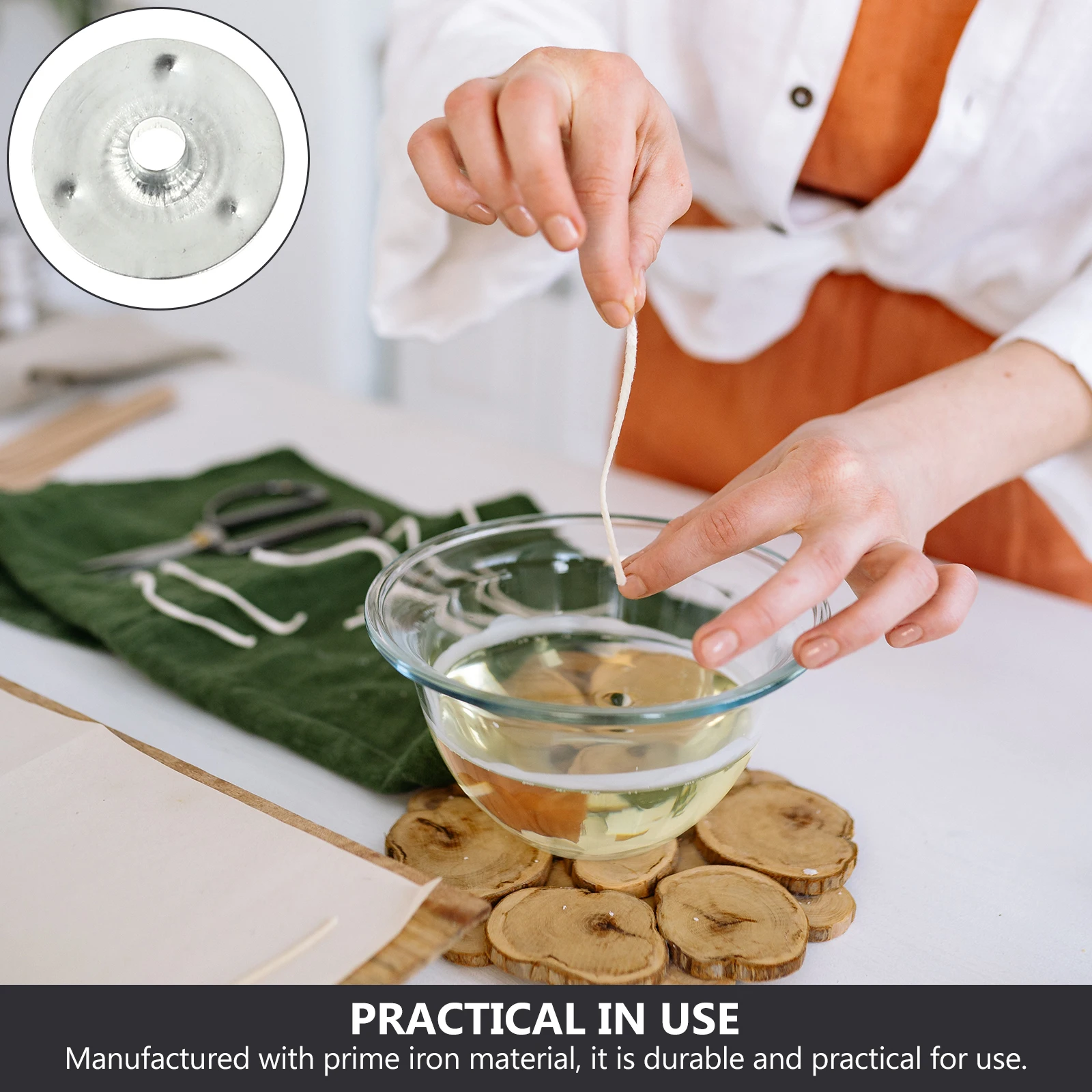 

Wick Base 5 Bags Iron Sustainers Tabs DIY Making Materials Durable Metal Clip Accessories Wick Tabs