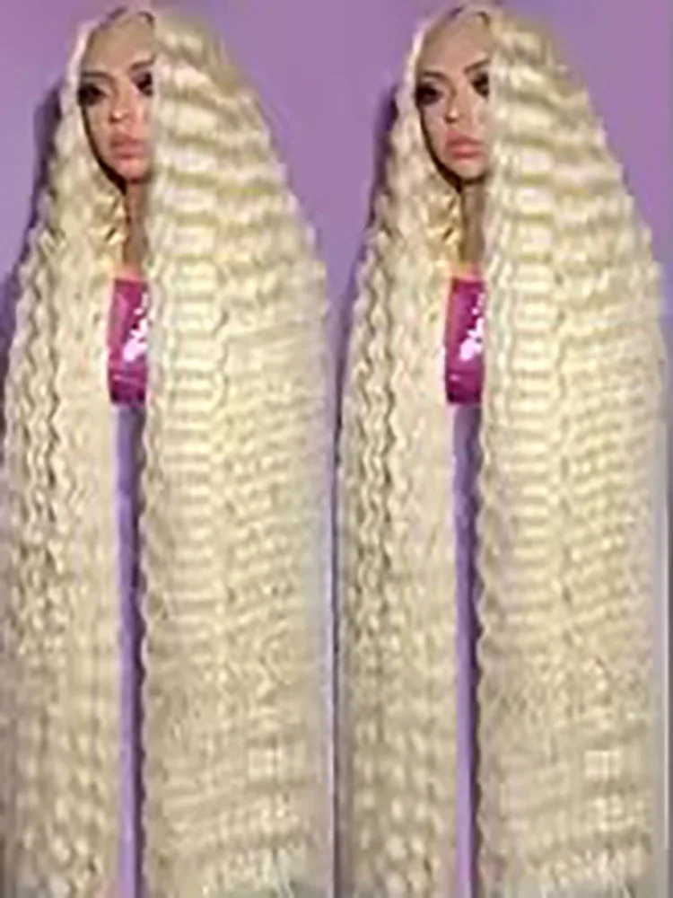 ディープウェーブ 13x6 HDレースフロント人毛ウィッグ 613 ハニーブロンドカラー カールウィッグ ブラジル人毛ウィッグ 女性用 グルーレスウィッグ