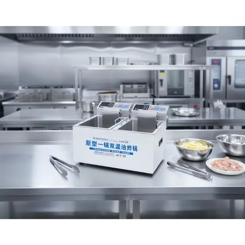 Deep Fryer with Basket Oil Fryer with Temperature Control Stainless Steel Countertop Electric Fryer for Home and Commercial Use