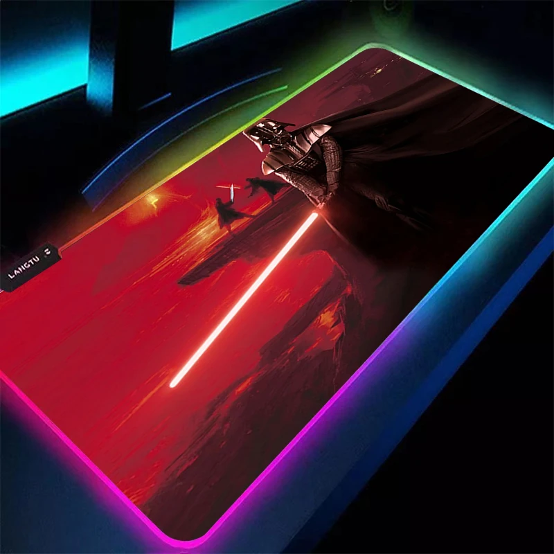

Anime RGB Mouse Pad Star Wars 90x40cm Backlight Gamer XXL Keyboard LED Desk Mouse Mat Carpet Rubber Tapis Souris Gaming Mousepad
