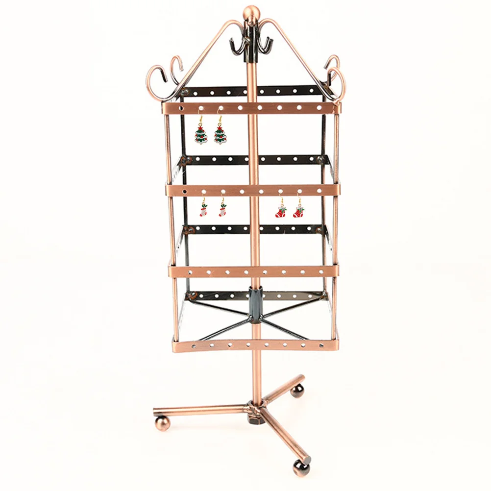 

Creative Earring Jewelry Rack Iron Anti Rust Earring Stand Rack Vintage Design Jewelry Display Tower For Home Bedroom Exhibition