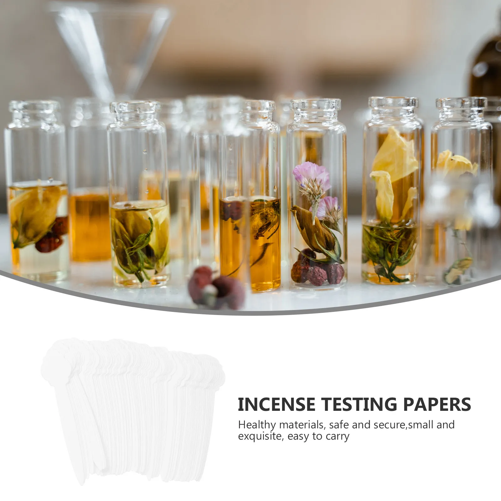 

100Pcs White Scent Test Strips Fragrance Tester Paper for Perfume Oil Essential Oil Blending Aromatherapy Sampling Professional