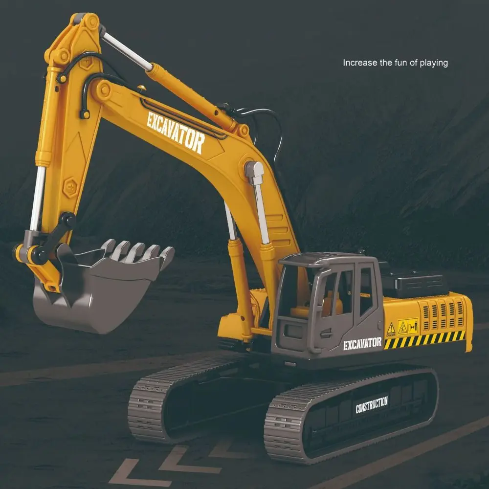 Simulation Inertial Engineering Vehicle Flexible Joints Rotatable Excavator Model Desk Ornaments Pull Arm Forklift Car Model