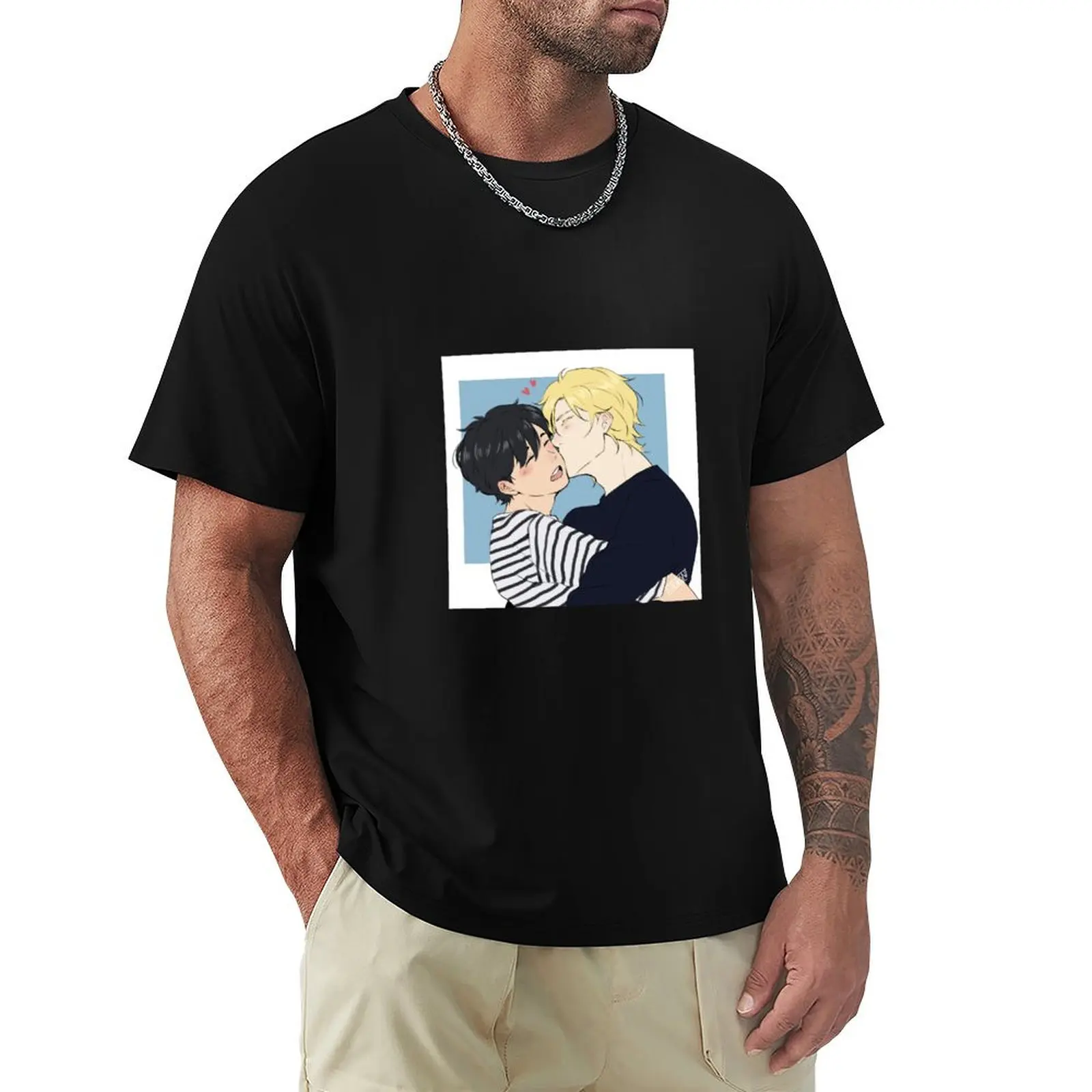 

Ash and Eiji Soft Kiss T-Shirt essential t shirt new edition rapper graphic tees mens clothes