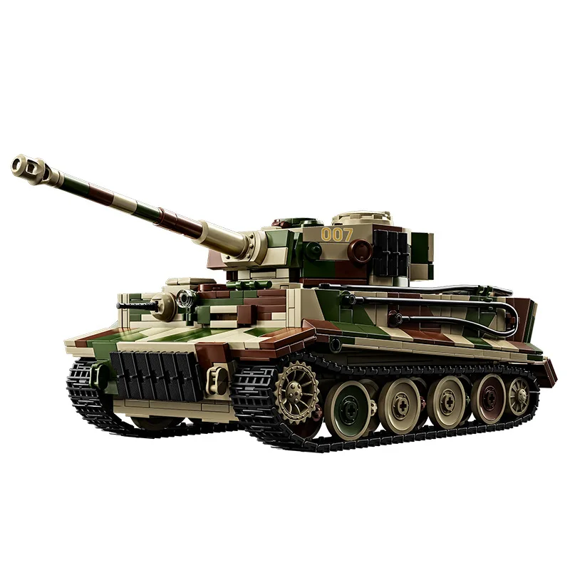 

IN STOCK MOC Ww2 Military Wittmann Tiger Tank Late Model 007 Building Blocks Bricks Assembling Toys for Children Gift Set