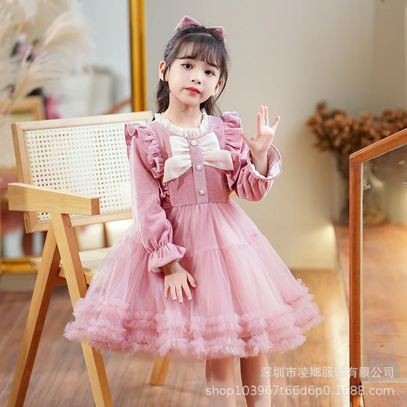 

Girl Dress Gauze Skirt New Autumn Child Princess Dress Birthday Gift Tutu Skirt Kawaii Cartoon for Christmas Children's Clothing
