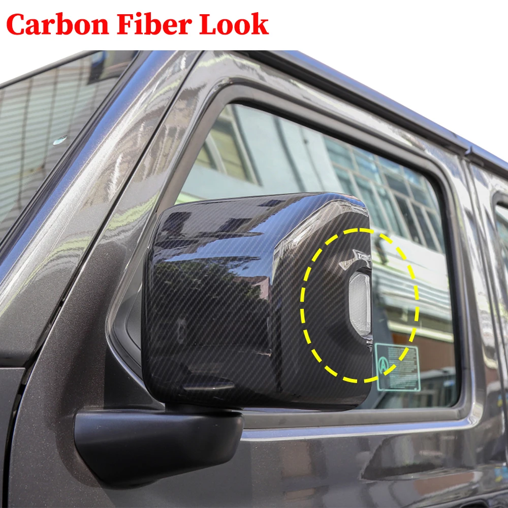 سيارة مرآة الرؤية الخلفية قذيفة الديكور غطاء الكسوة ملصقات ل جيب رانجلر JL المصارع JT 2018-2023 2024 الملحقات الخارجية #5