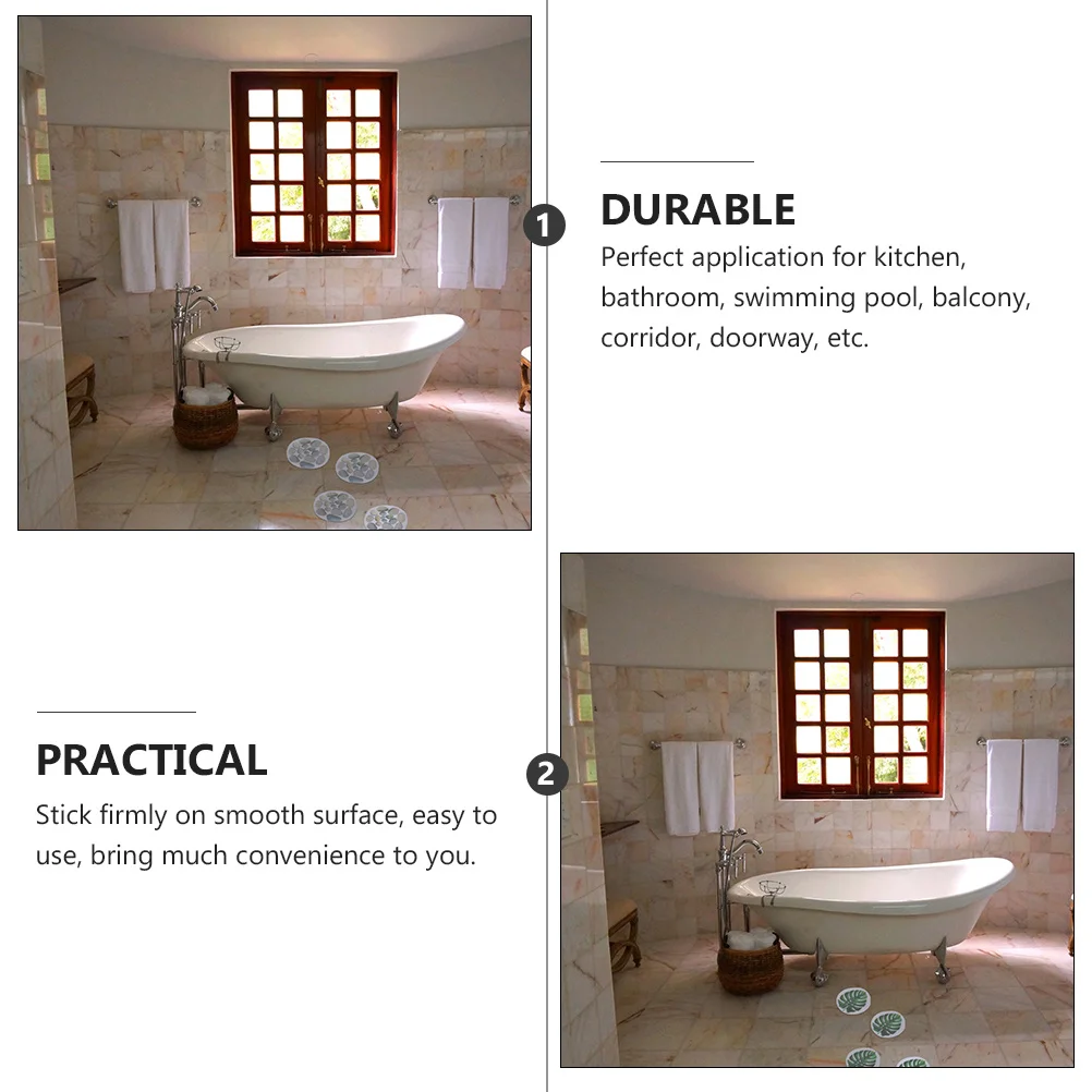 

8Pcs Anti Slip Stickers Strong Non-Slipping Bathroom Bathtub Stair Tile Safety Decals Shower Kitchen Floor Bathtub Stickers
