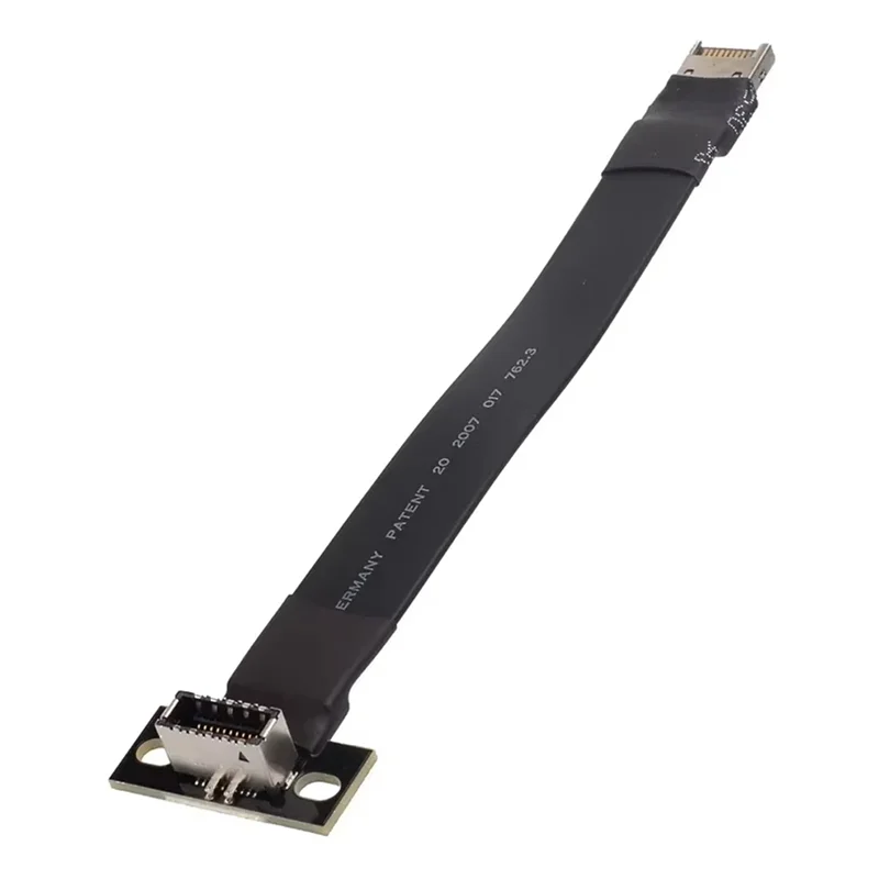 USB 3.2 Type E GEN2 20Pin Male To Female Flat Ribbon Adapter Cable With Front Panel Screw Hole For Socket Extension-TCE