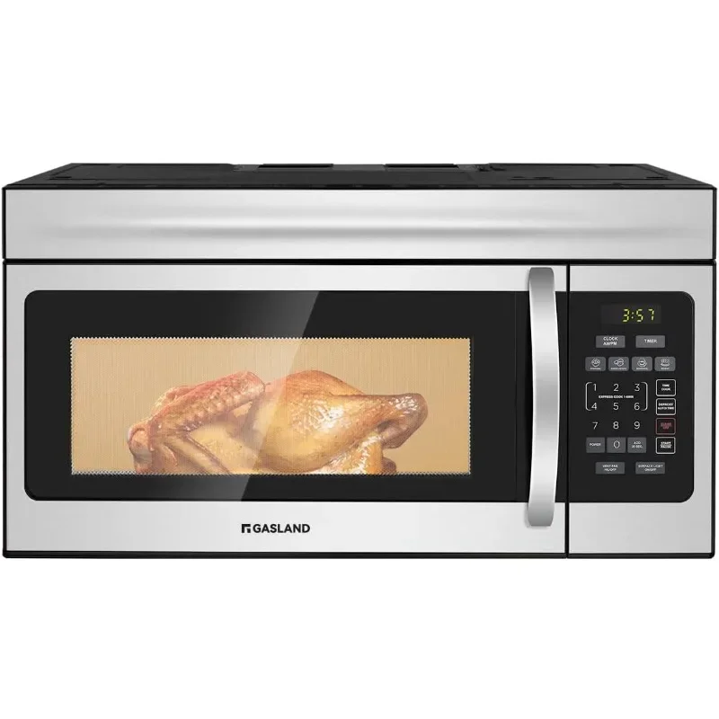 GASLAND 1.6 Cu.Ft. Over the Range Microwave Oven, 30 Inch 1000 W Microwave Over the Range, OTR1603S 300 CFM Over