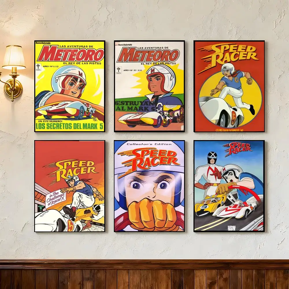 Anime Go Go Speed Racer Poster Wall Art Poster Prints Home Wall Decor Gift for Living Room, Bedroom Bar & Parlor