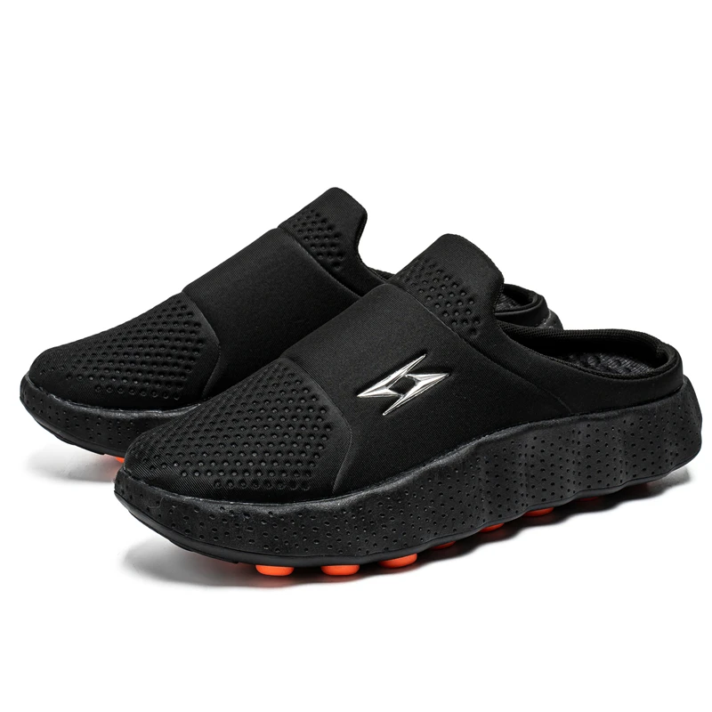 Zapatillas tipo mule con punta cerrada para hombre, zapatos informales con plataforma gruesa, zuecos transpirables de malla antideslizantes para caminar al aire libre, Zapatos para hombre