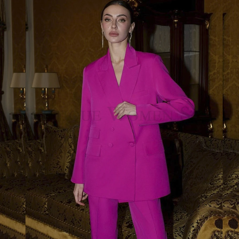 بدلات نسائية فاخرة مزدوجة الصدر مكونة من قطعتين سترة وسراويل أطقم ملابس أنيقة للمكتب للسيدات سترة عالية الجودة أزياء نسائية