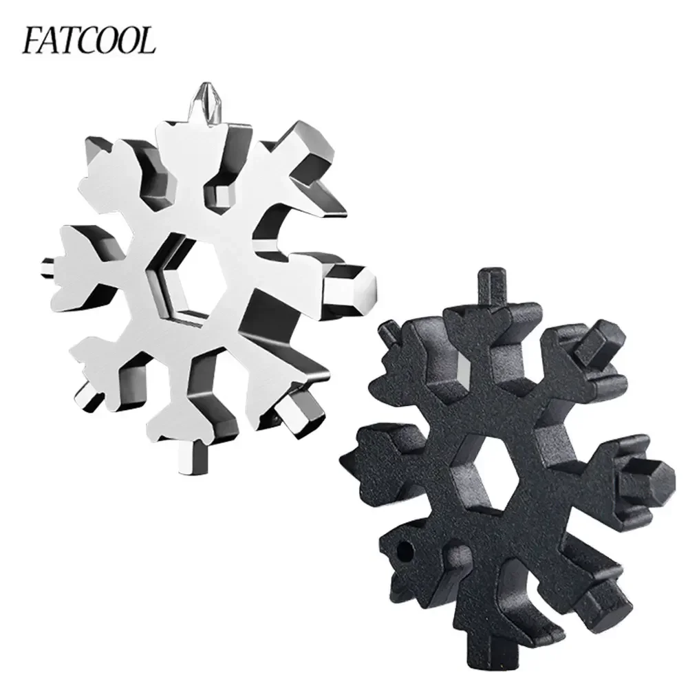 18-In-1 Multi-functional Angle Snowflake KeyChain Universal Multi-purpose Keychain Handy Screwdriver Tool Set Home Outdoor