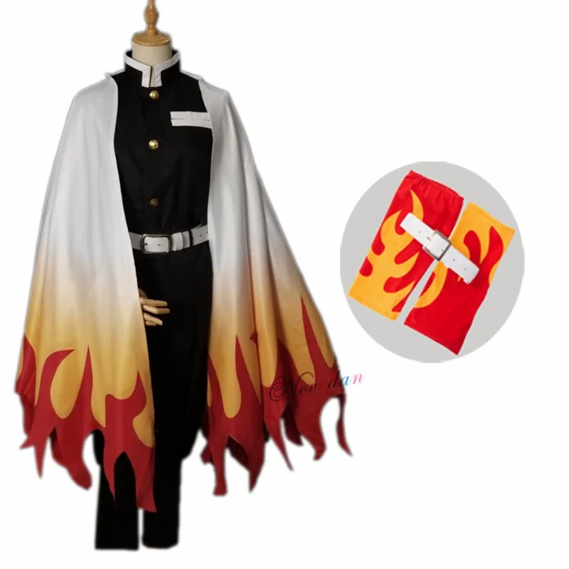 Rengoku Kyoujuro أنيمي تأثيري موحدة كيمونو النساء الرجال حفلة الهالوين زي شعر مستعار sk;m1