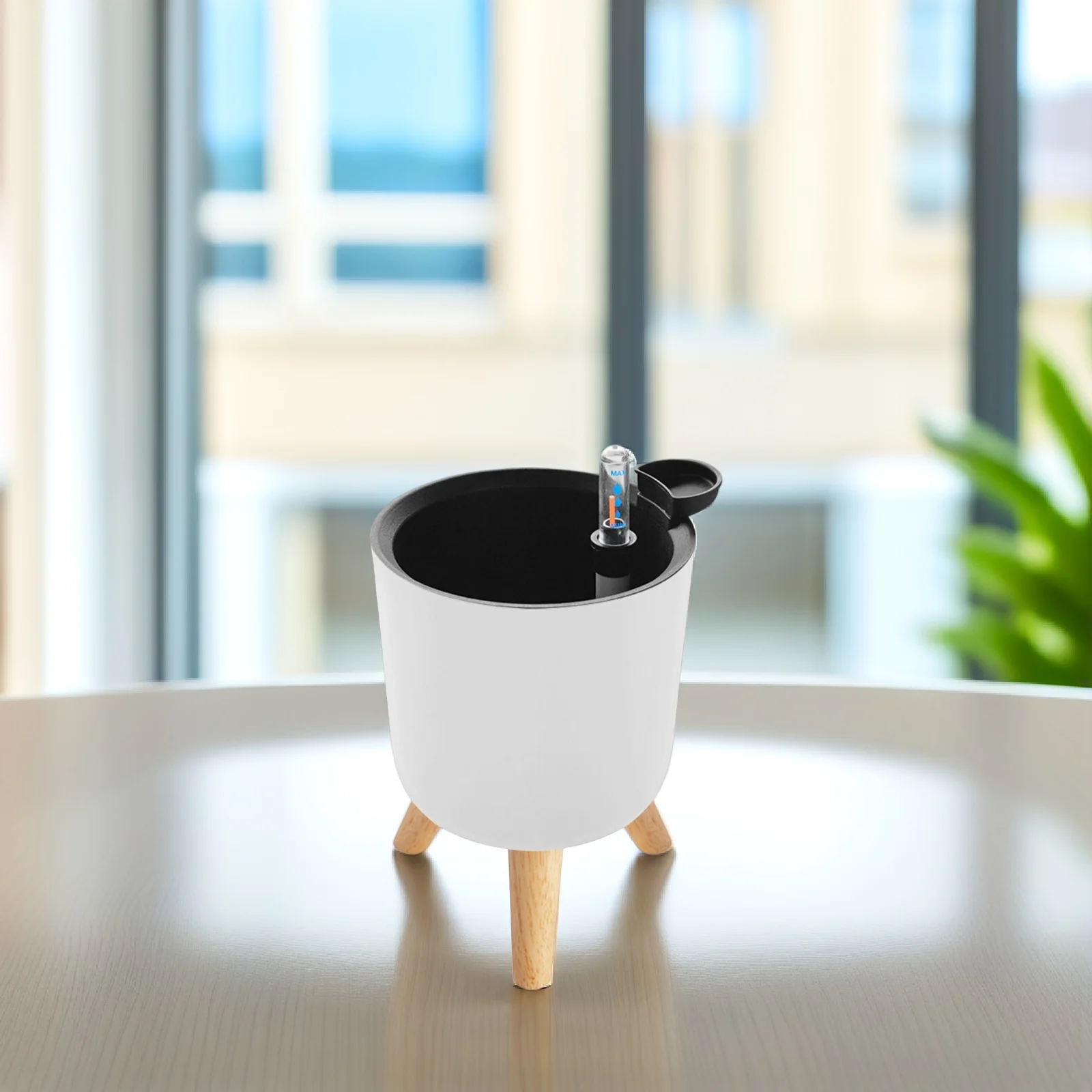 

Self Watering Flower Pot Automatic Indoor Pots Stand Small White Modern Planter Ground tripod Balcony House Plants Planters