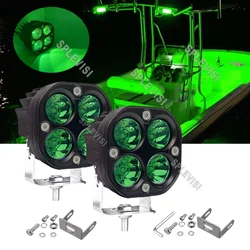 Impermeável Marine Boat Light, Poço Cockpit Light para Iate, Pontão de pesca, Veleiro, Caiaque, Baixo, Navio, Verde, 12V, Par