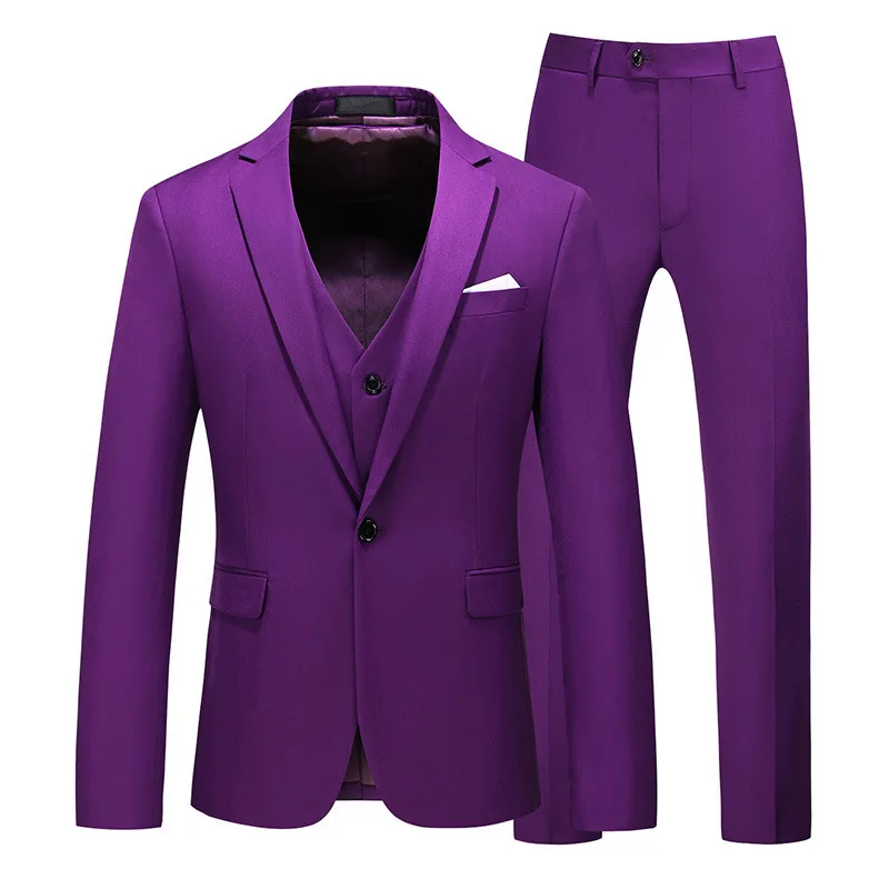 G117 Business casual three-piece suit Korean style slim fit groomsmen