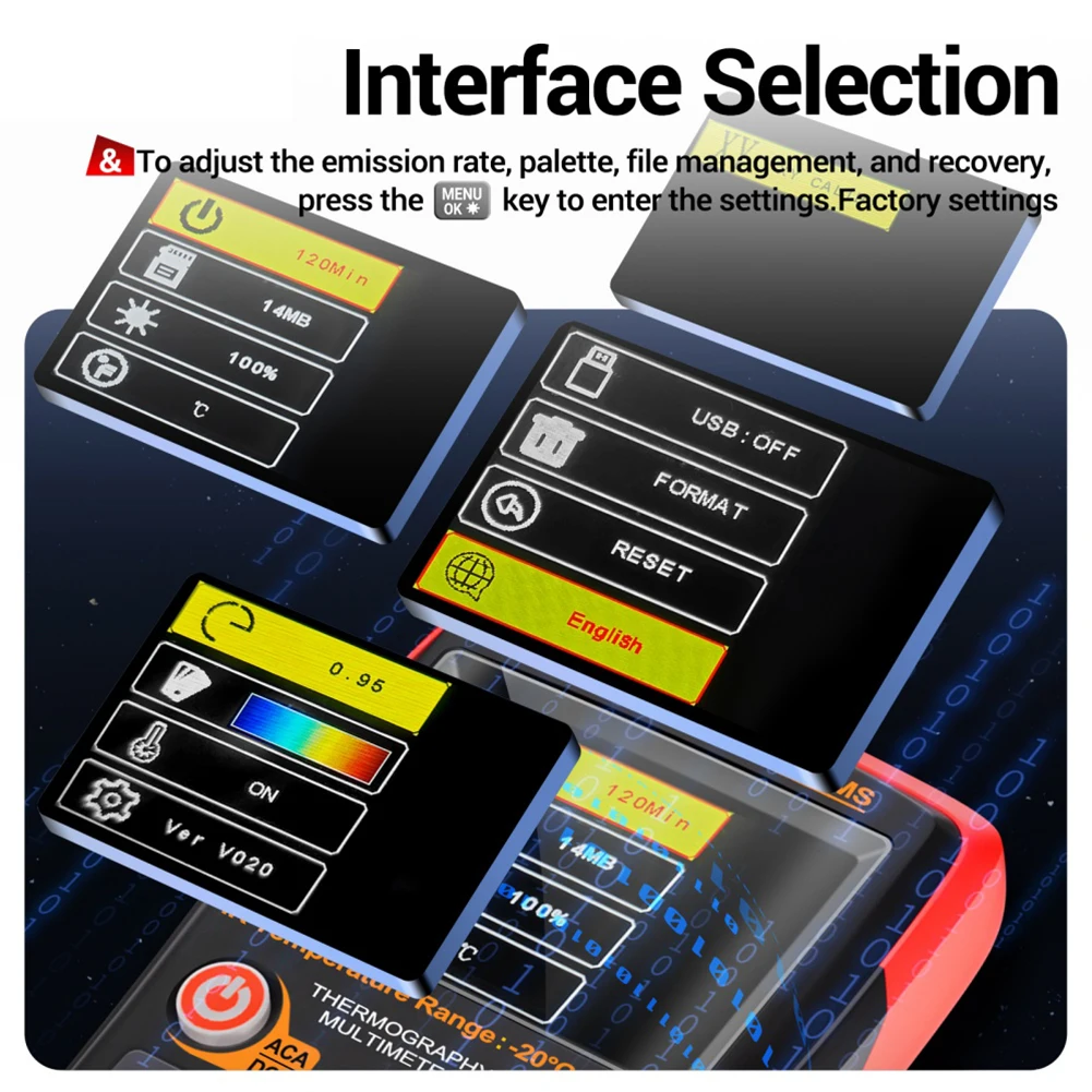 Digital Multimeter with Thermal Imager 25000 Counts ACDC Voltage and Current Measurement Tool for Precise Testing