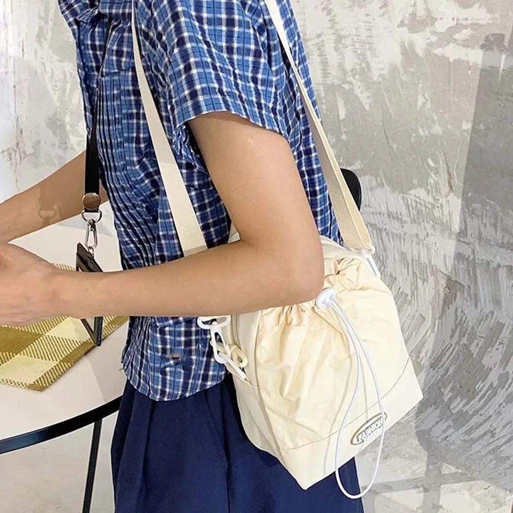 

Большая вместительная сумка через плечо на шнурке с защитой от брызг воды, дофамин, ткань Оксфорд, сумка на плечо, сплошной цвет, японский стиль