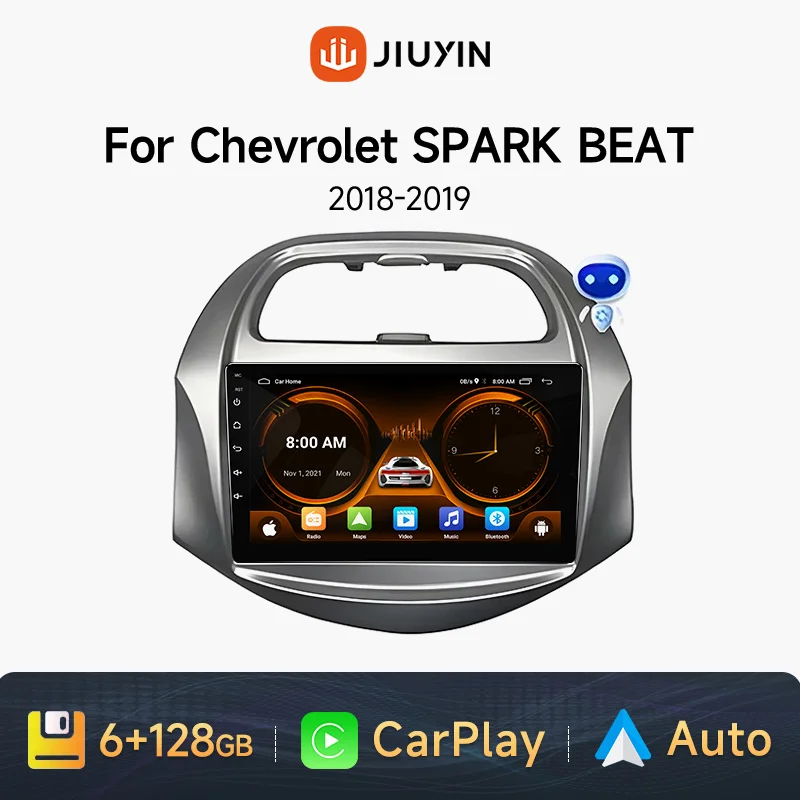 

JIUYIN 9Inch Wireless Carplay Android Auto Car Radio Multimedia Stereo For Chevrolet SPARK BEAT 2018 2019 Wifi 4G GPS 2din dvd