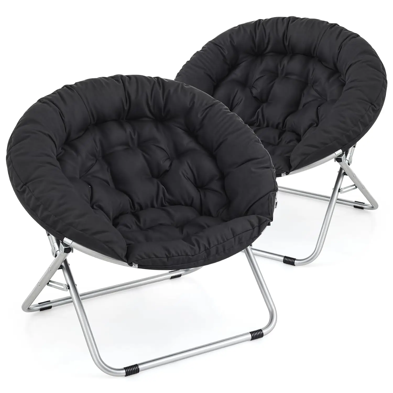 

Комплект из 2-х круглых складных кресел-табуретов: удобные мягкие кресла-луны для спальни, гостиной, общежития, с металлическим каркасом, на заказ