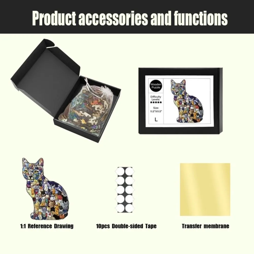 

Коробка, новая коробка, деревянная головоломка в форме котенка, деревянная головоломка в форме мультяшного животного, головоломка, милая кошачья головоломка, снятие стресса