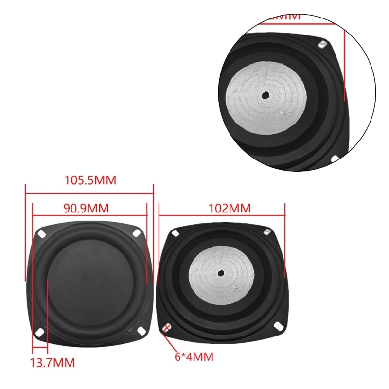 DX62 Universal Woofer Radiator Bass Passive Speaker 2/3/4inch Low Frequency Loudspeaker Diaphragm Vibration Plate DIY