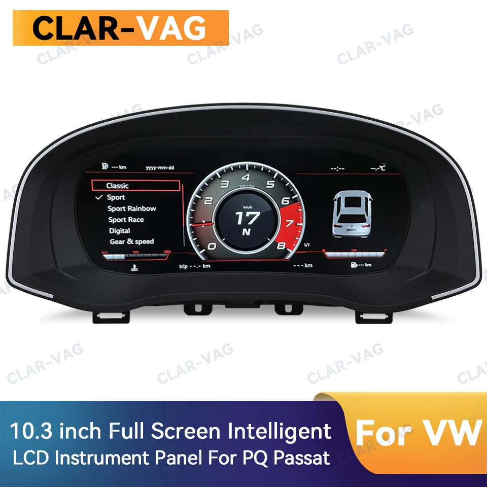 10.3 inch LCD Dashboard Panel Digital Dashboard Panel Virtual Instrument Cluster CockPit For Volkswagen PQ Passat  2011-2015