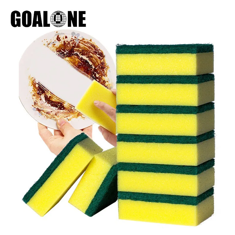 

10 Pack Kitchen Cleaning Sponge Double Sided Scrubber Sponge Heavy Duty Non-Scratch Cleaning Dish Sponge Multi-Use Scouring Pad