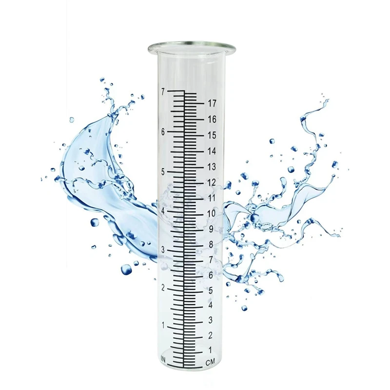 2Pcs Plastic Rain Gauge Replacement Tube With 7 Inch Capacity Rain Water Gauge For Garden Yard Outdoor Durable