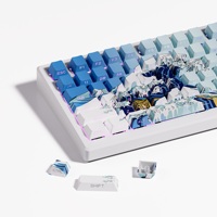XVX Blue Coral Sea  Side Print Keycaps Double Shot PBT Keycaps Shine Through Keycaps Cherry Profile Custom Keycaps 131 Keys