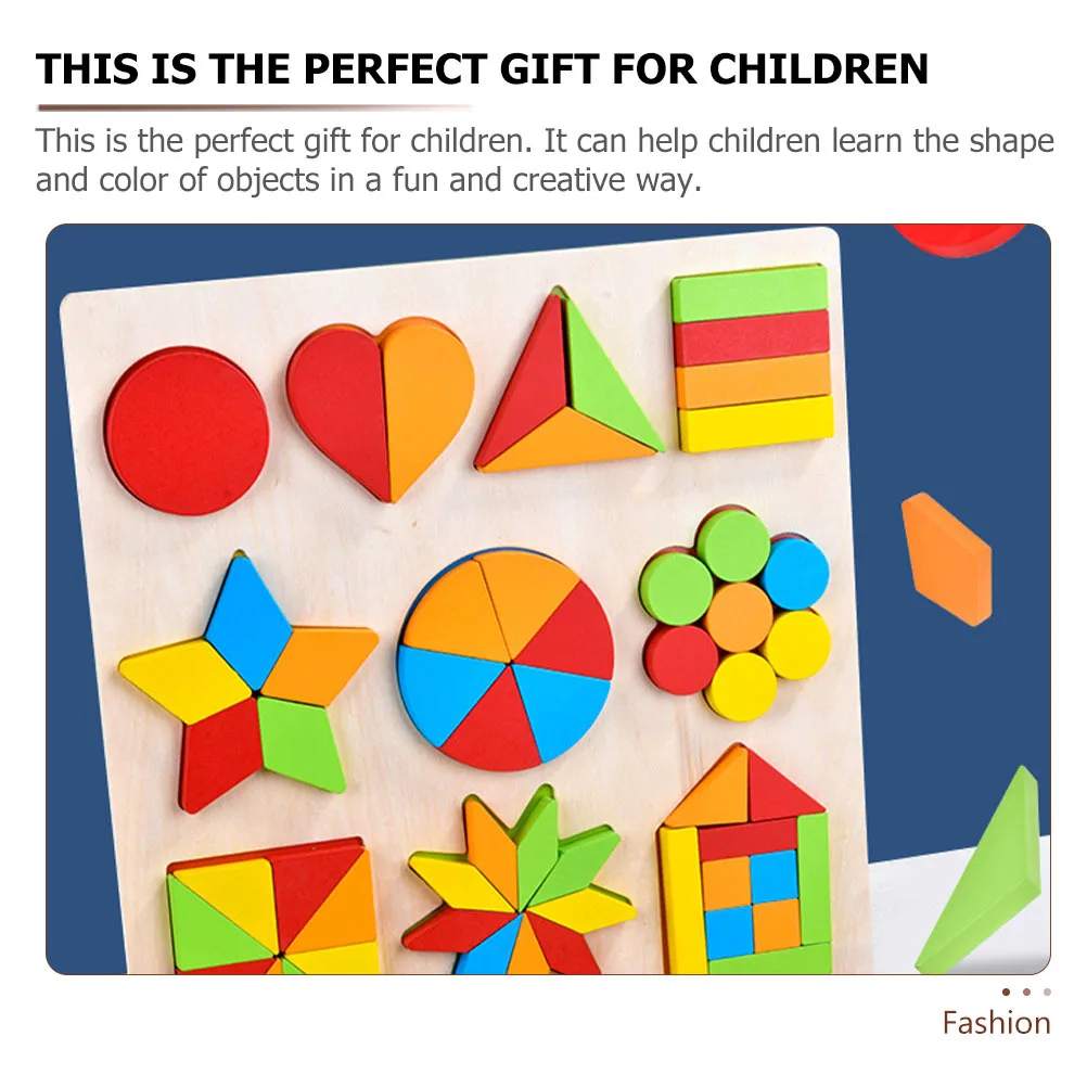 

1 set 1 Set Wooden Shape Puzzle Geometry Matching Board For Kids Early Educational Learning Game Toddlers Hand
