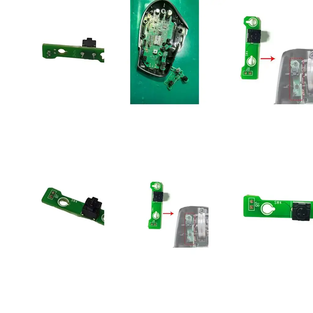 Printed Circuit Plate for Mouse Left Button Repair, Replacement Component With Contact Assembly and Mounting Holes for 3S