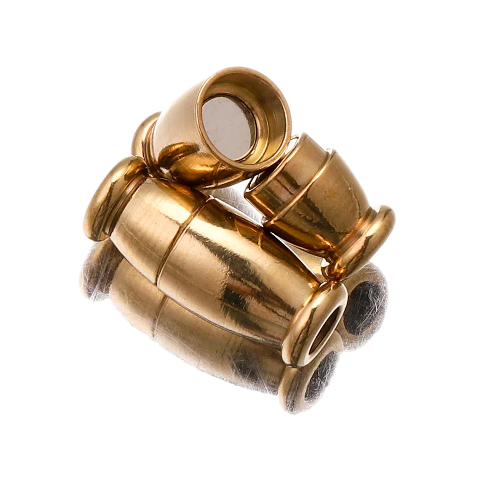 5Sets Gold Stainless Steel Magnetic Clasps Connectors Parts Fit for Diy 3mm Leather Bracelet Necklace Chunky Jewelry Making Kit