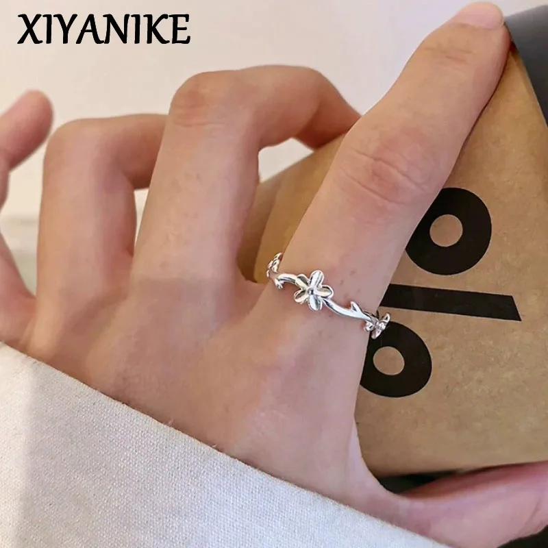 

XIYANIKE Sweet Elegant Flower Adjustable Open Rings For Women Girl Fashion New Jewelry Gift Party Daily Dropship кольцо
