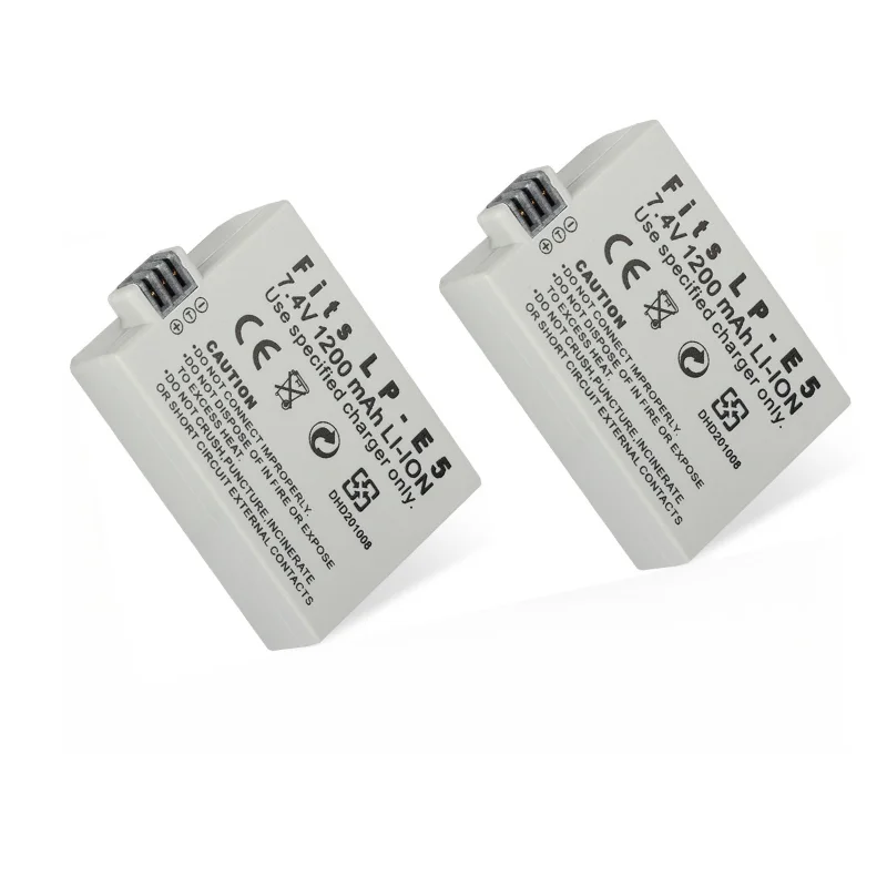 2PCS1200mAh LP-E5 بطارية لكانون EOS 500D 450D 400D قدرة عالية ليثيوم أيون استبدال حزمة الطاقة مع حماية الزائد