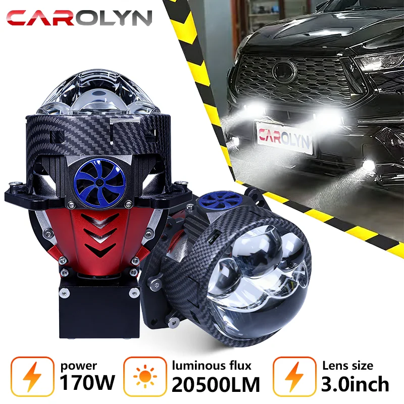 

Carolyn 2026 NEW 3 laser Lenses 3.0 Inch Car Headlights H4 Bi LED Projector Lens High and Low Beam H7 9005 9006 Auto Lamp 6000K