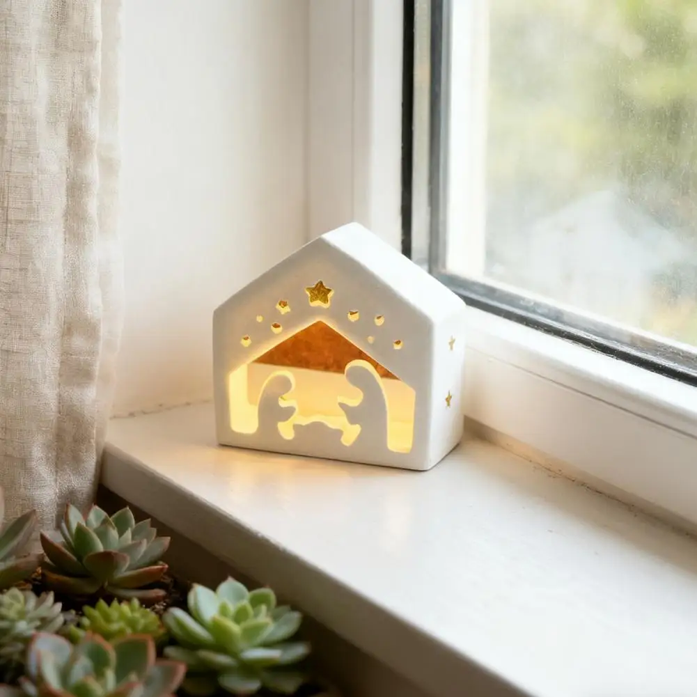 Nativity Scene Silicone Mold Handmade Christmas Nativity Lamp Silicone Mold for Diy Birth of Jesus Scene Ornament Crafts Gypsum view 4