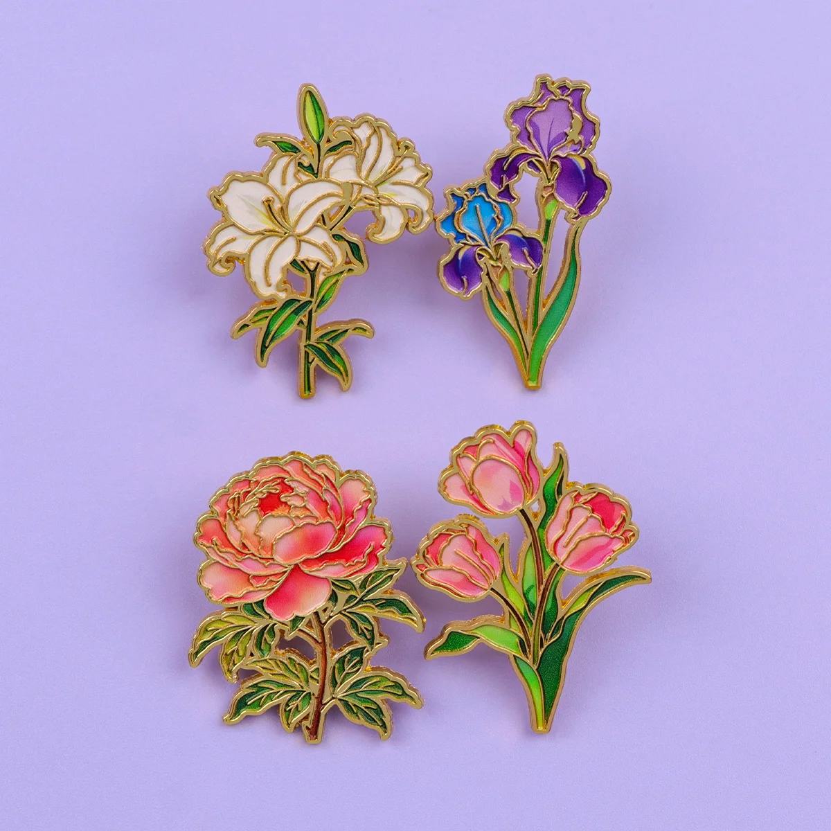 4 Stück Blumen-Emaille-Pins, florale Broschen für Mäntel, Vintage-Broschen, modische Reversnadeln, Schmuckgeschenk für Freunde