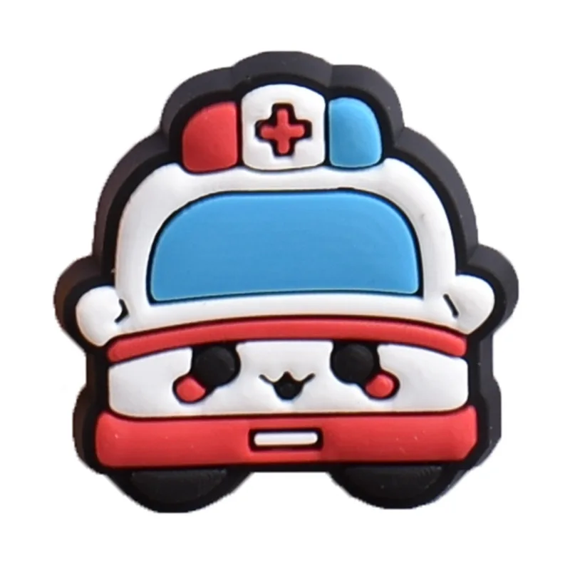 50Pcs Cartoon Doctor Nurse Ambulance Sandals Shoes Charms Accessories Clogs Boys Girls Garden Shoe Buckle Fit Party Gift