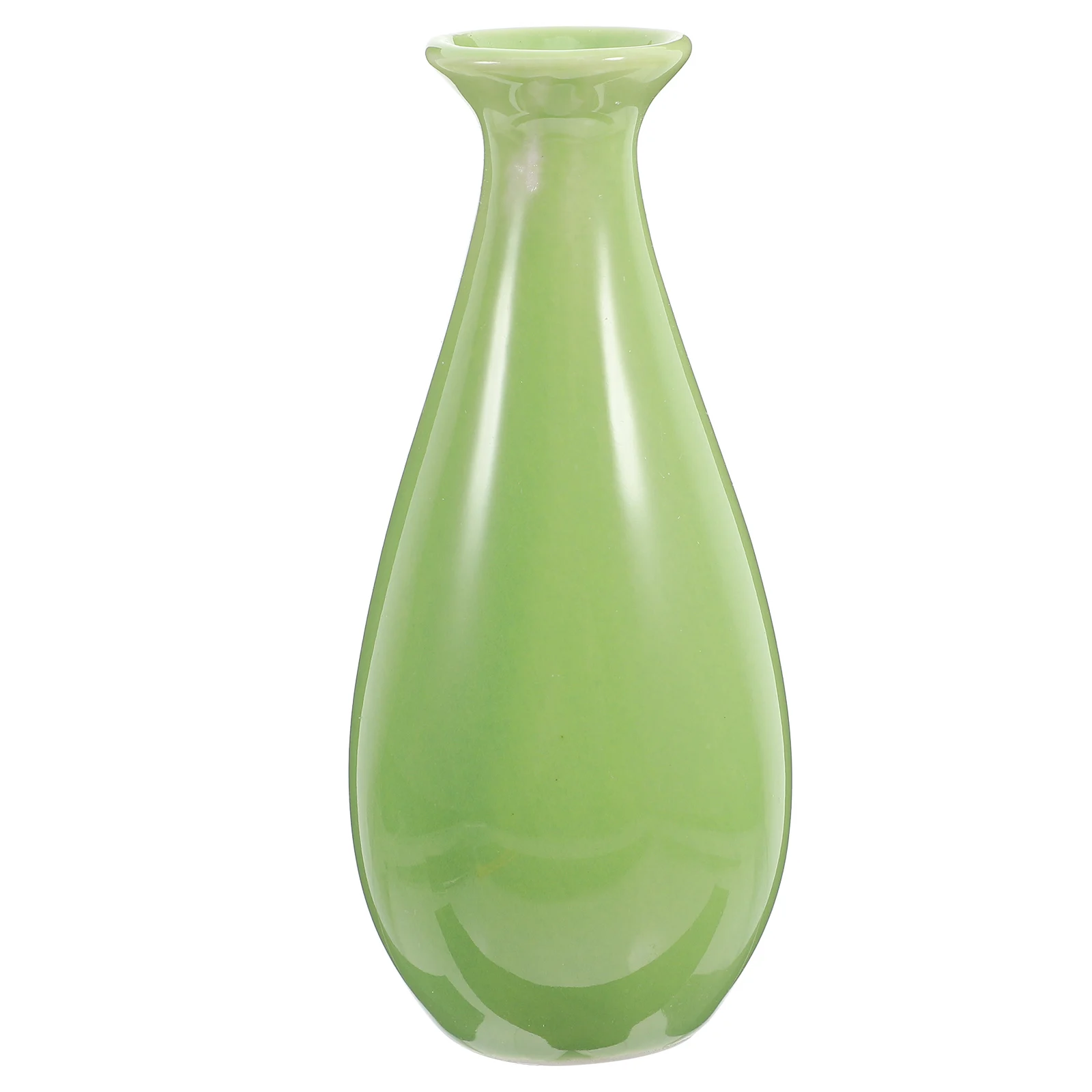 

Ceramic Small Vase Green Creative Desktop Flower Vase Simple Bullet Bottle Table Centerpiece Office Decoration